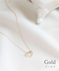 オープンハートハングネックレス