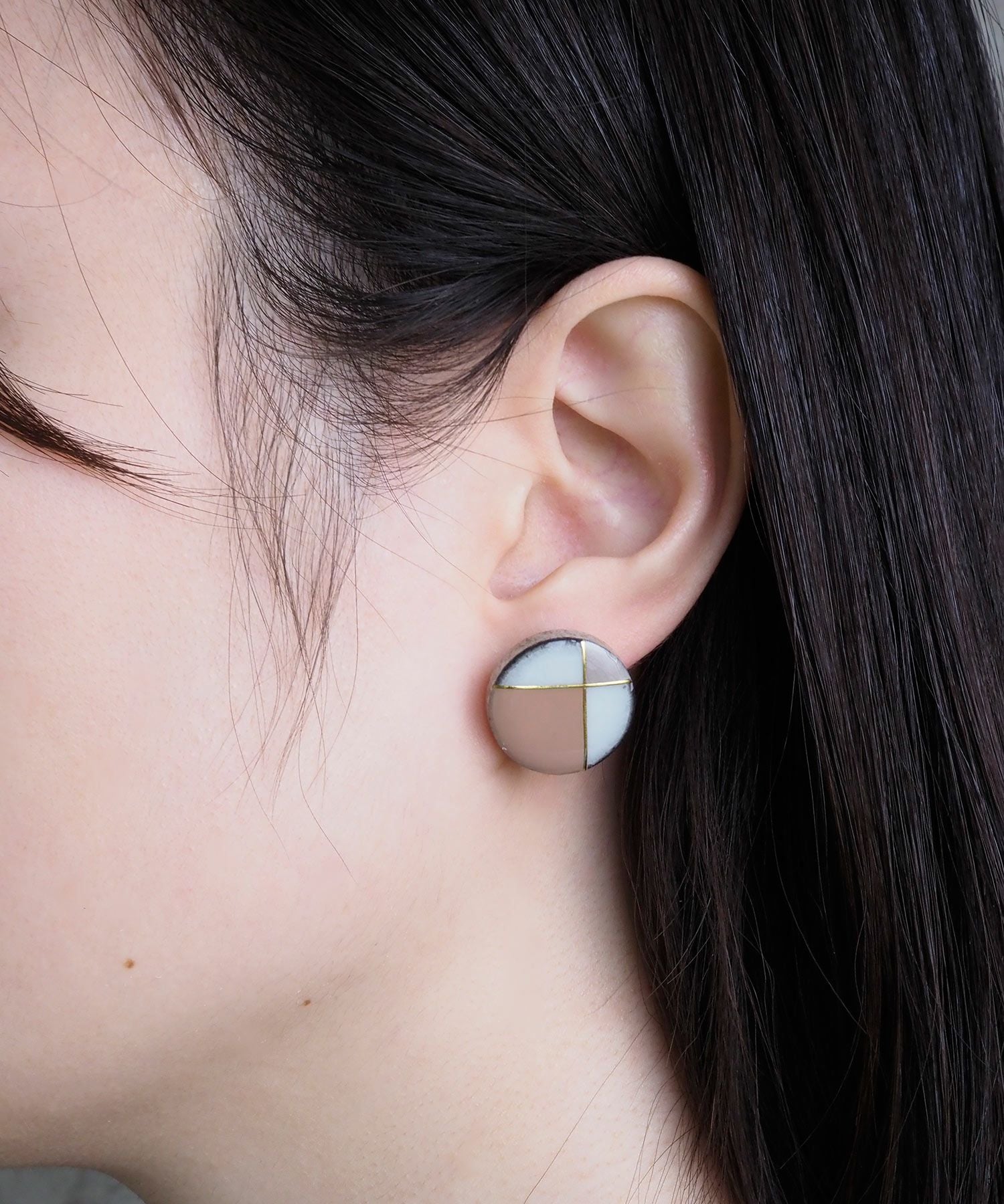 【MUK別注】美濃焼クラシックラインチタンポストピアス【MIKELO】