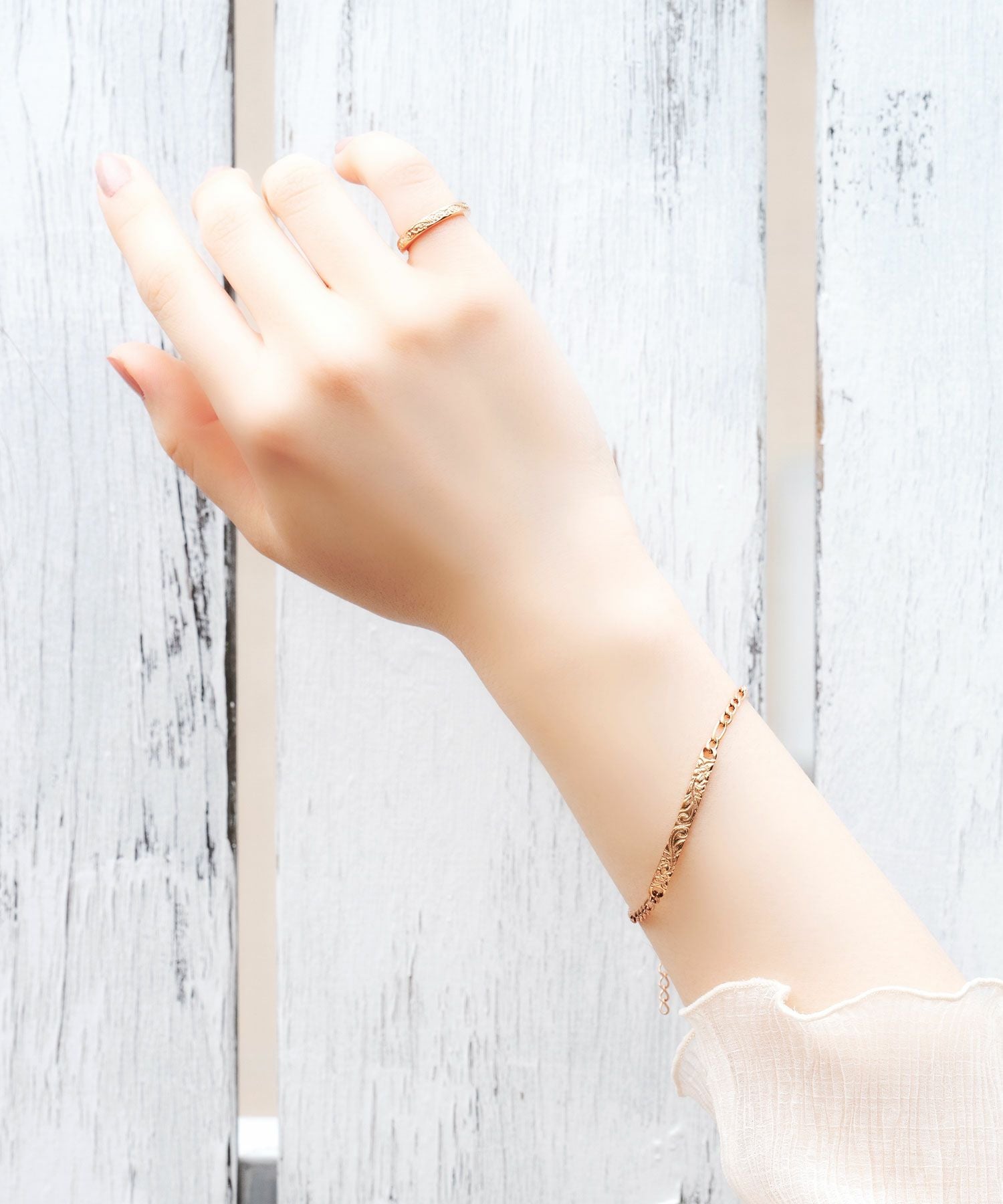 Plumeria&Scroll&Maile Bracelet【Lino*Makana】 | 【公式】MUK ONLINE