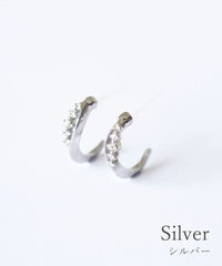 リトルビットストーンフープセラミックポストピアス