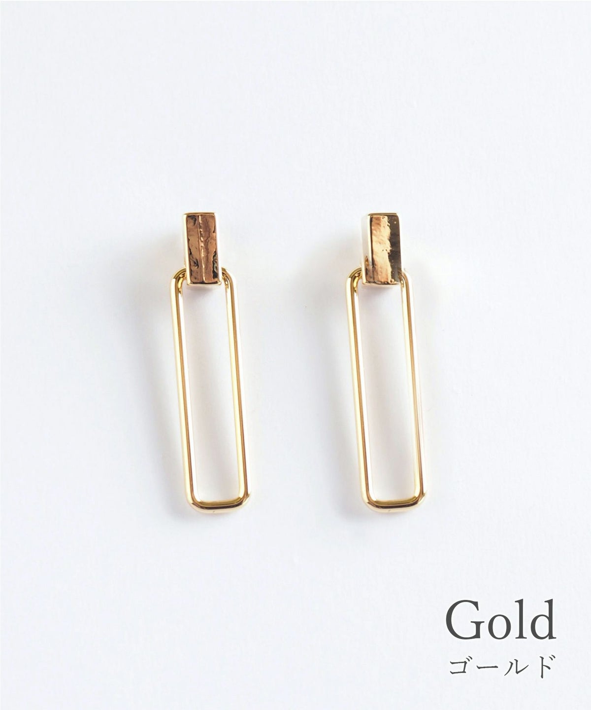 レクタングルフレームセラミックポストピアス