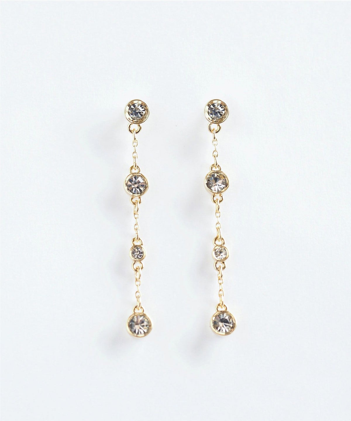 フレームラインストーンセラミックポストピアス