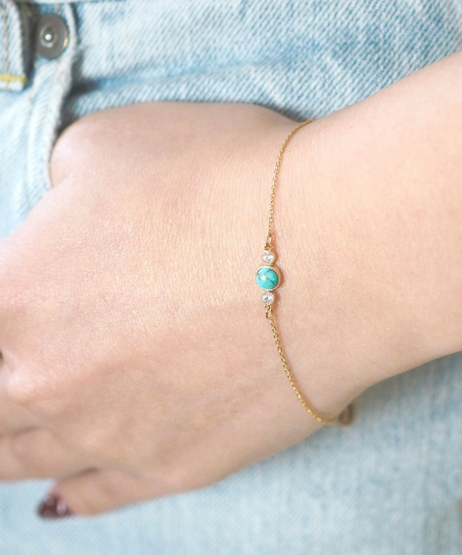 ナチュラルストーンとクリスタルのブレスレット【MUK Dreamy stone】