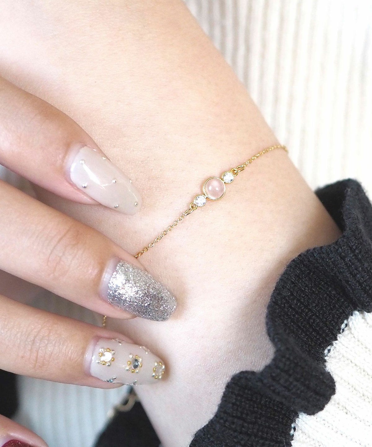 ナチュラルストーンとクリスタルのブレスレット【MUK Dreamy stone】