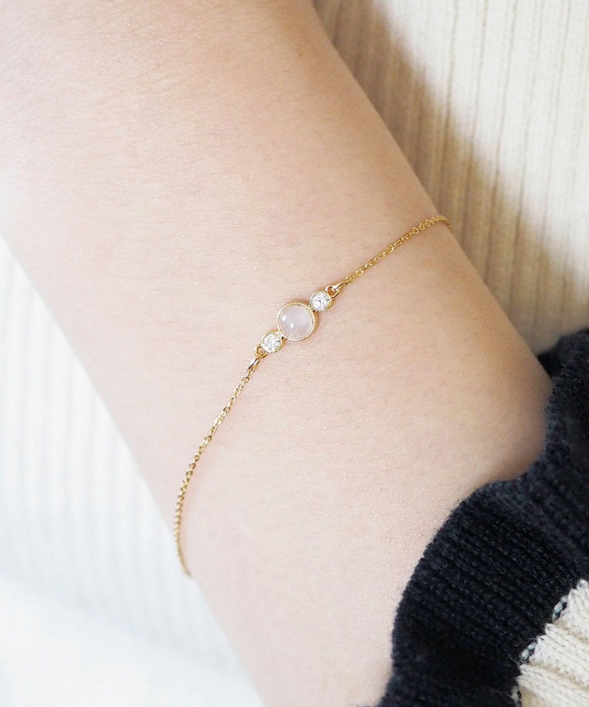 ナチュラルストーンとクリスタルのブレスレット【MUK Dreamy stone】