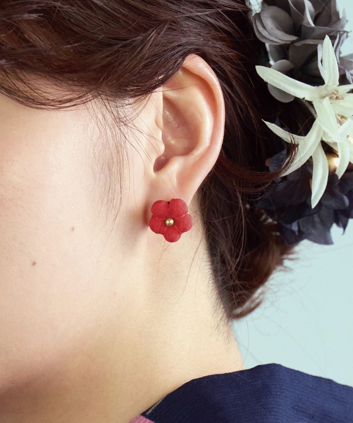 ちりめん細工ピアス