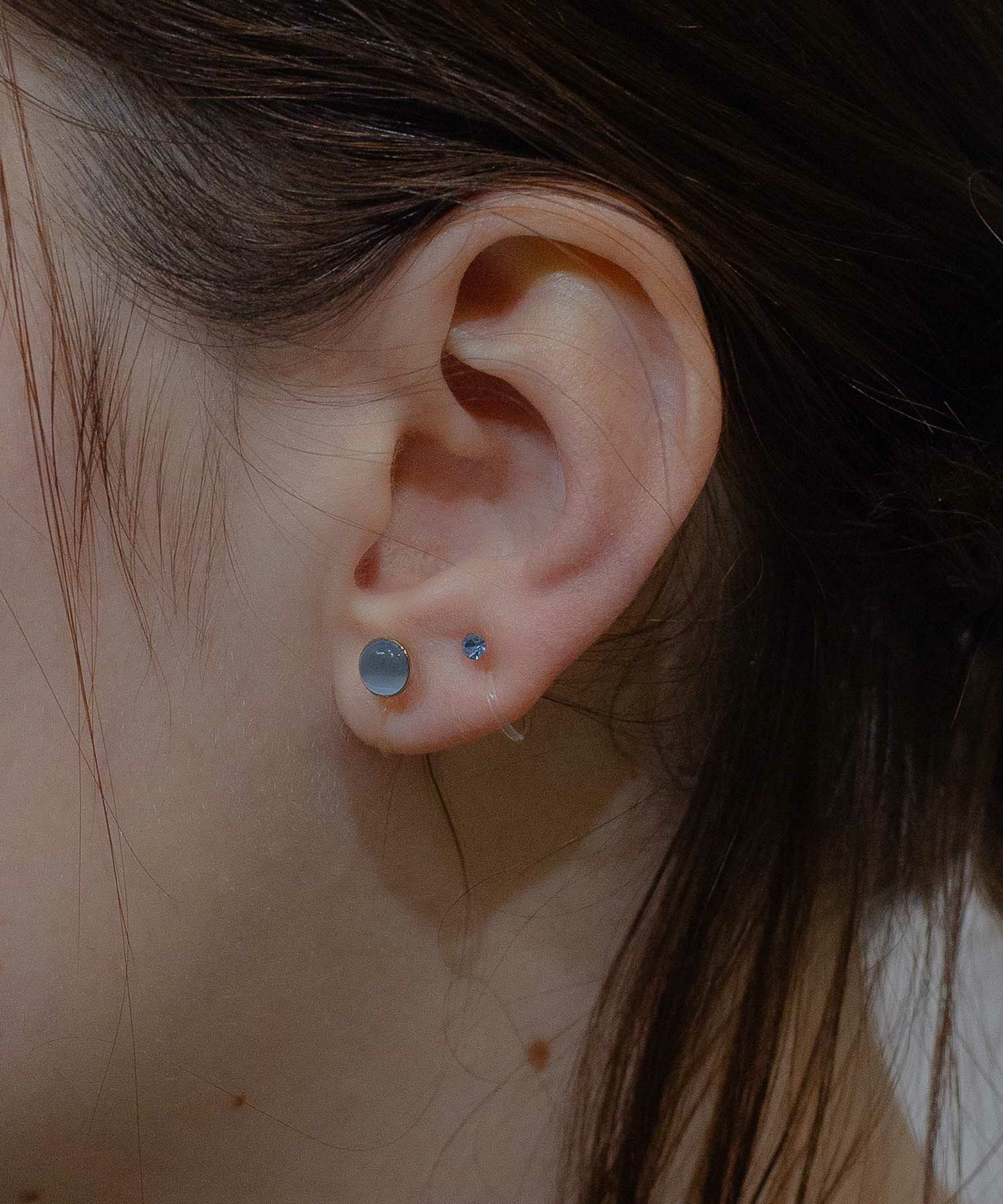 キャッツアイセット抗菌樹脂ノンホールイヤリング