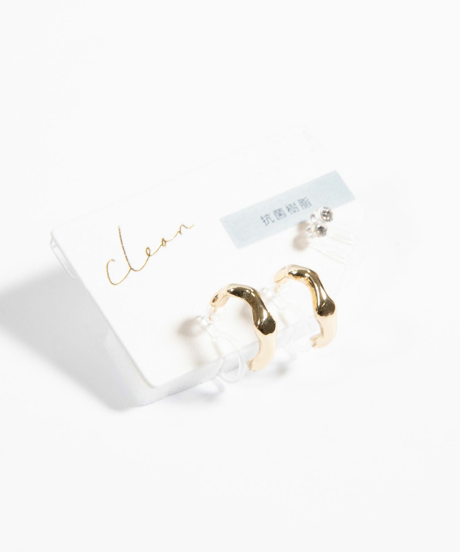 ニュアンスフープセット抗菌樹脂ノンホールイヤリング