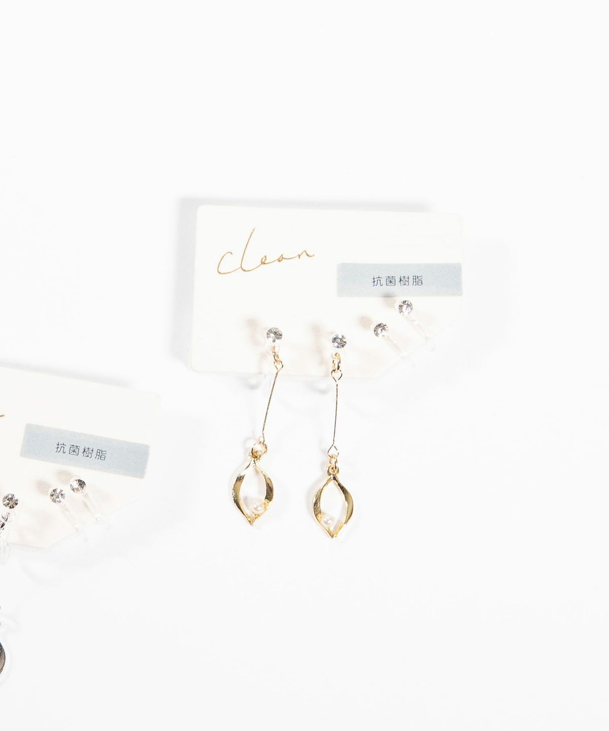 フレームリーフセット抗菌樹脂ノンホールイヤリング