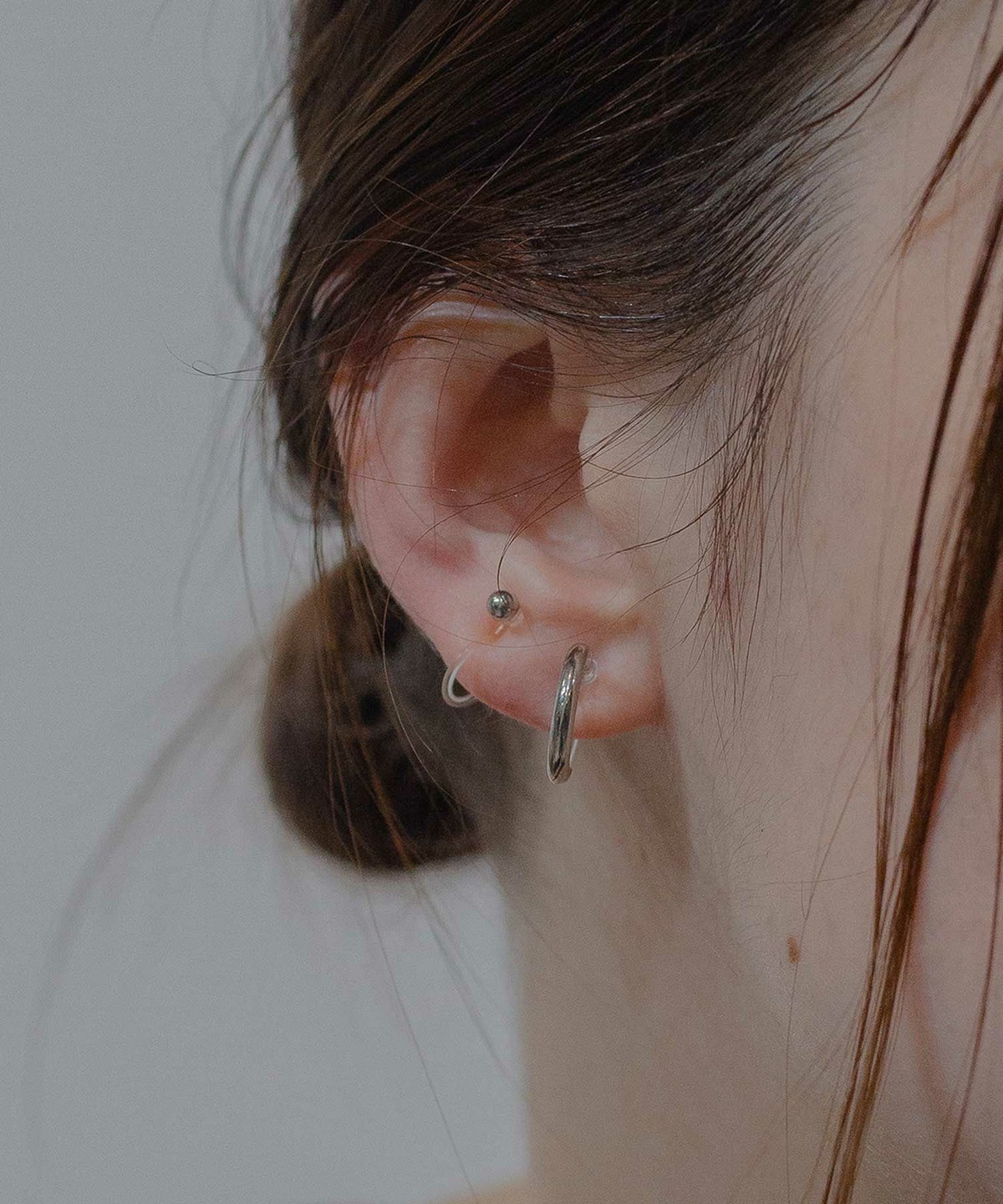 シンプルフープセット抗菌樹脂ノンホールイヤリング