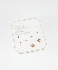 3mmスクエア樹脂セットピアス