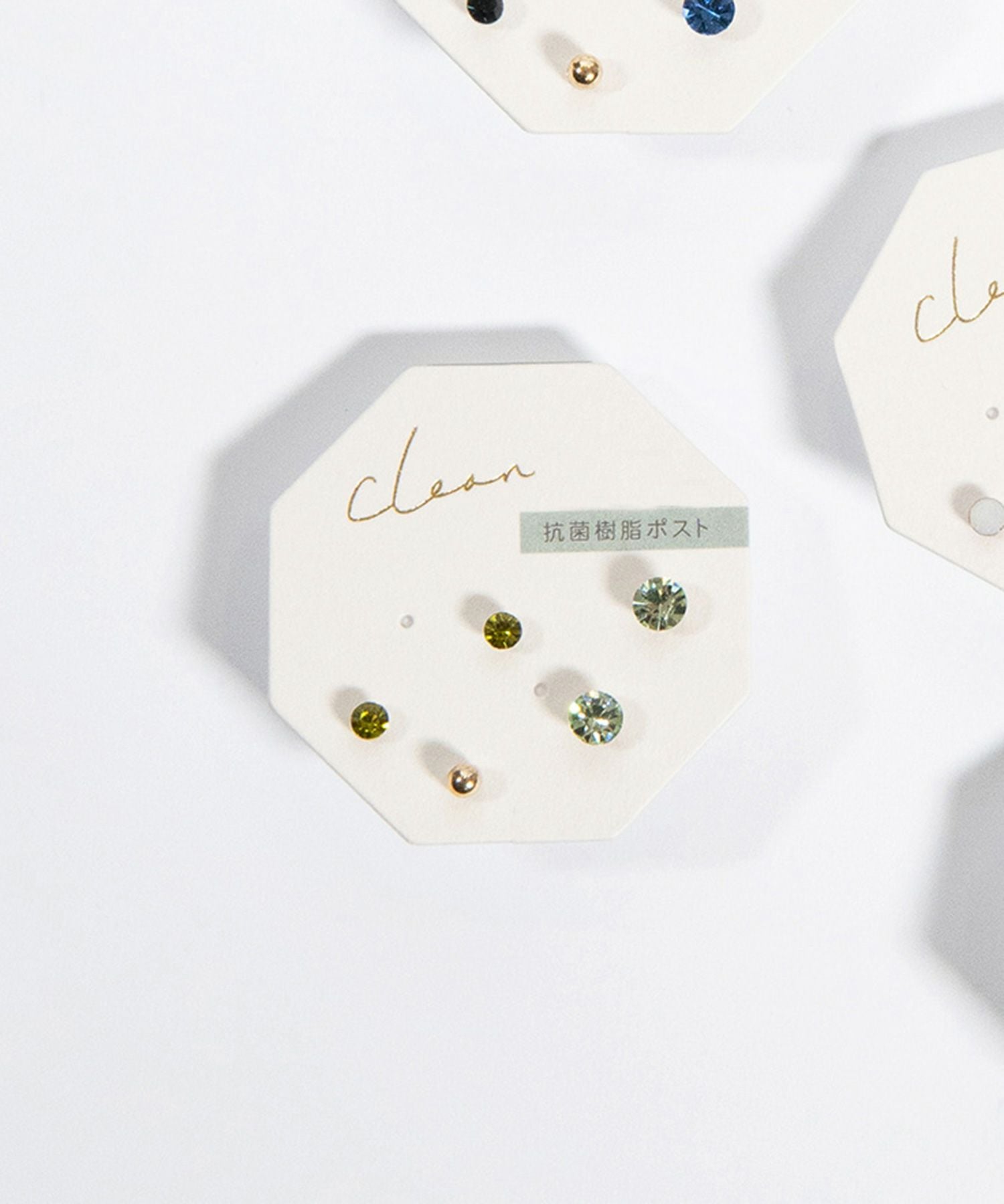 ストーンセット抗菌樹脂ポストピアス