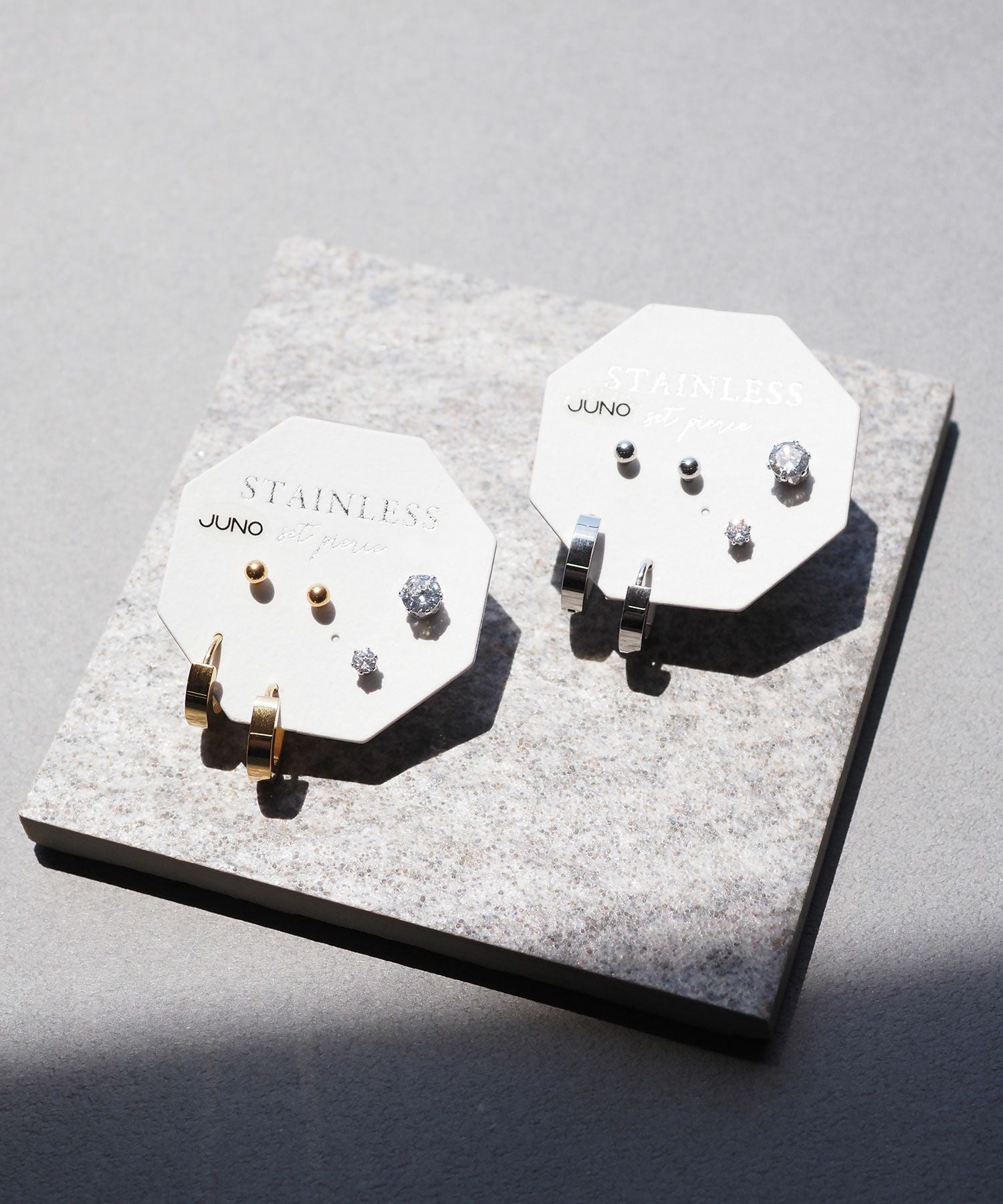 フラットフープセットステンレスピアス