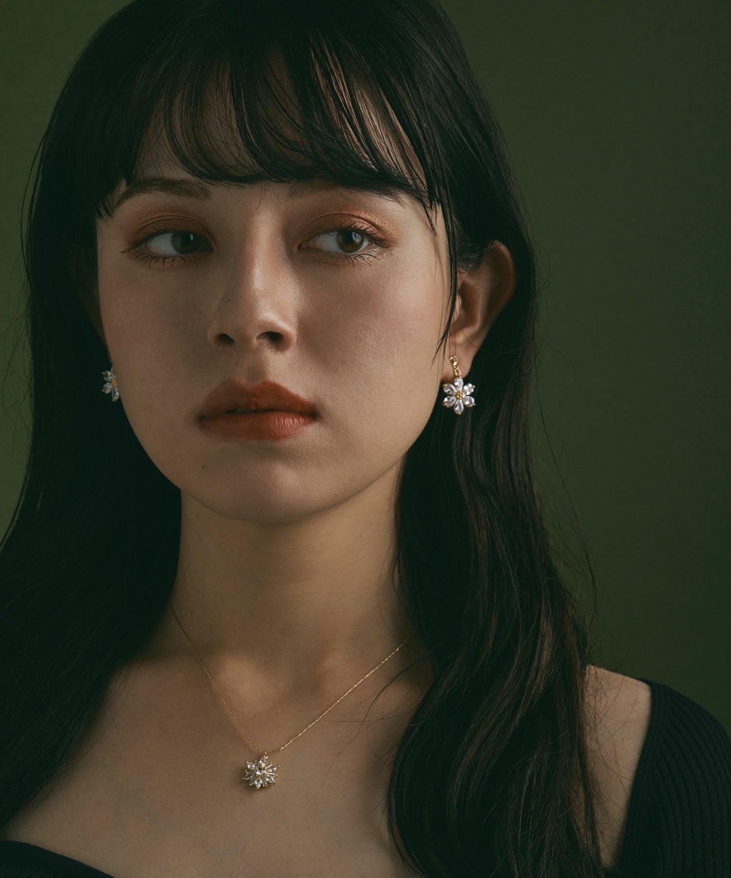 ジルコニアフラワースウィングチタンポストピアス【Dahlia】 | 【公式
