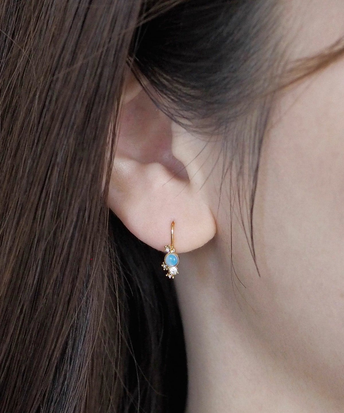 ナチュラルストーンストレートバーピアス【MUK Dreamystone】