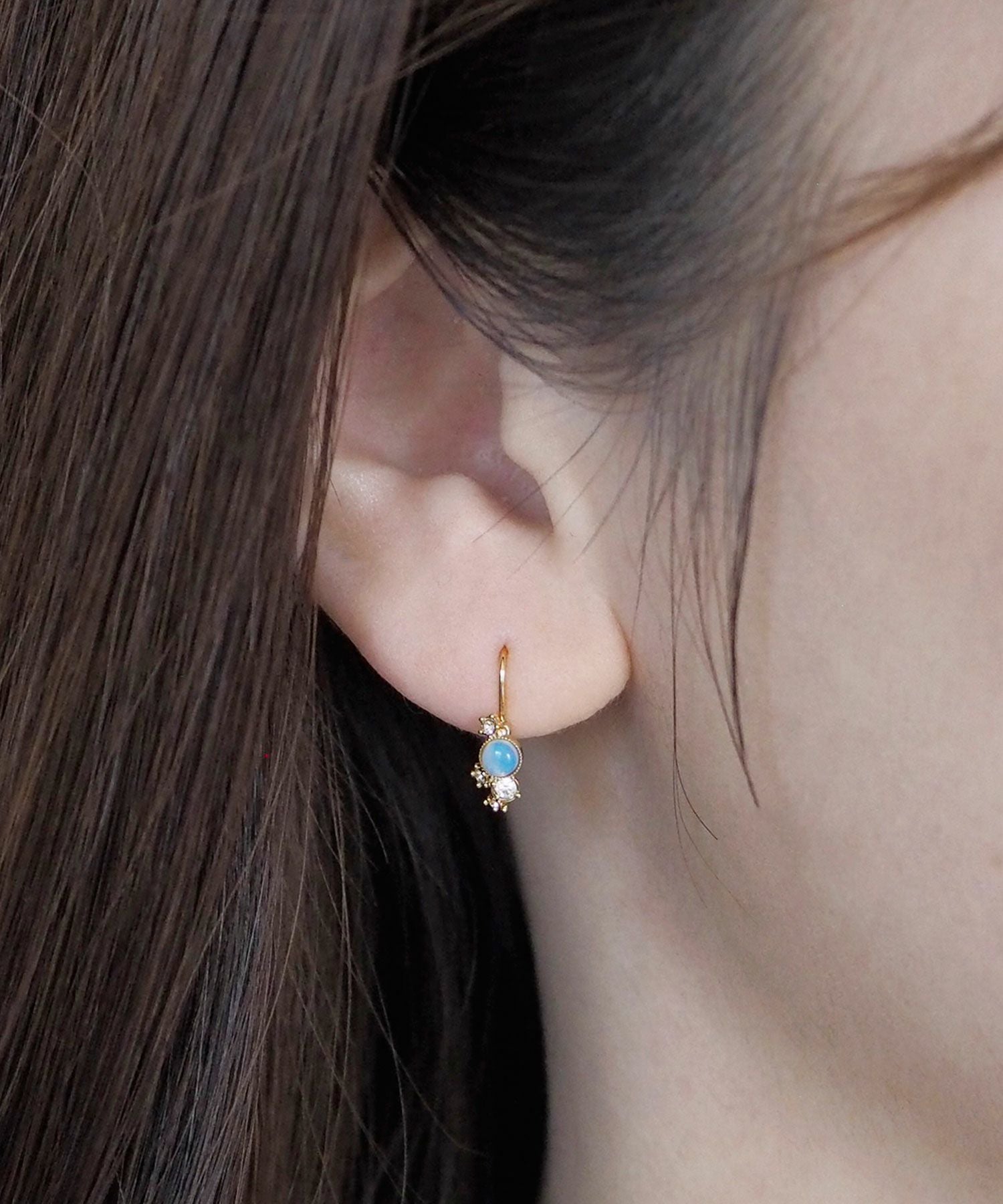 ナチュラルストーンストレートバーピアス【MUK Dreamystone】