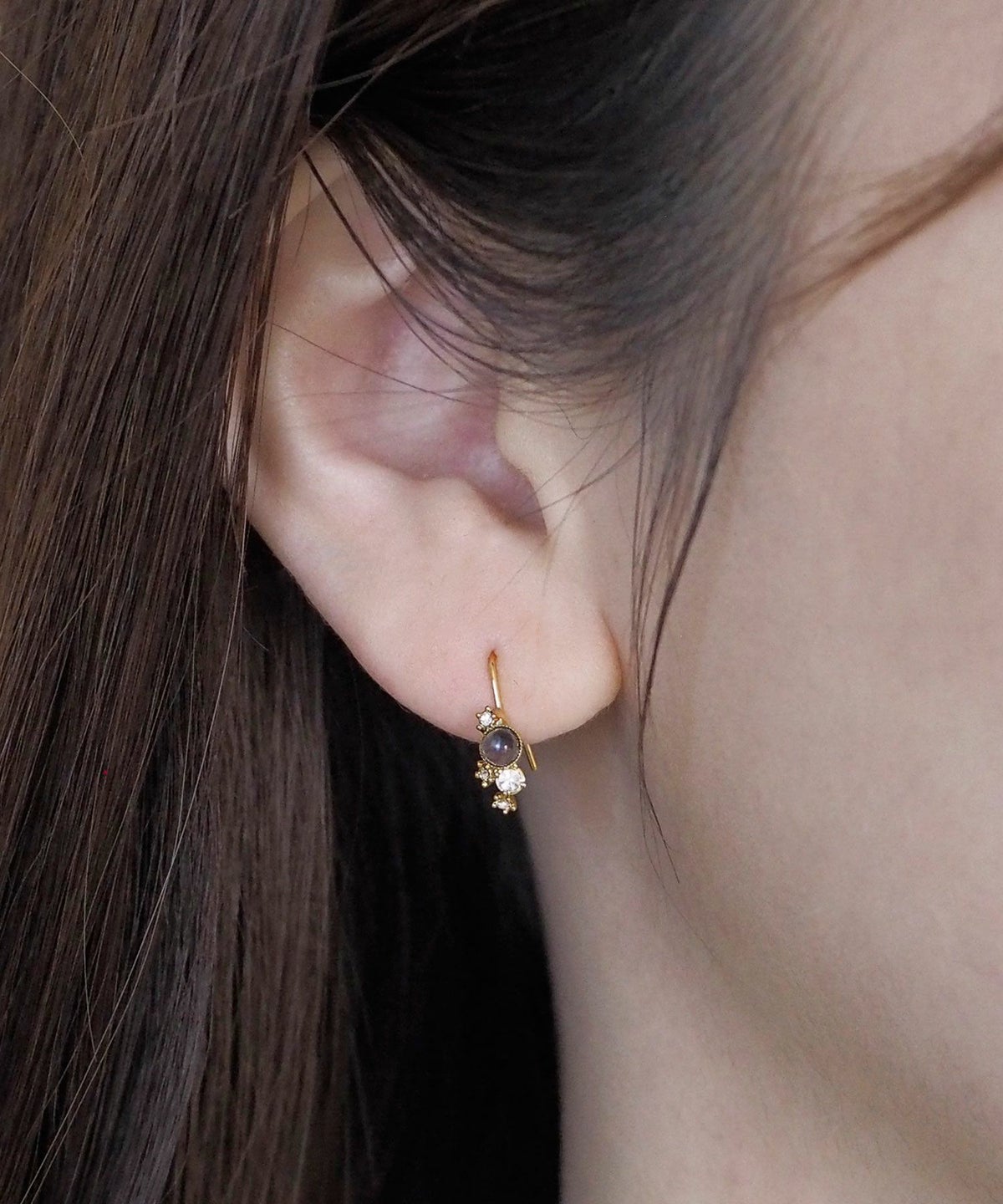 ナチュラルストーンストレートバーピアス【MUK Dreamystone】