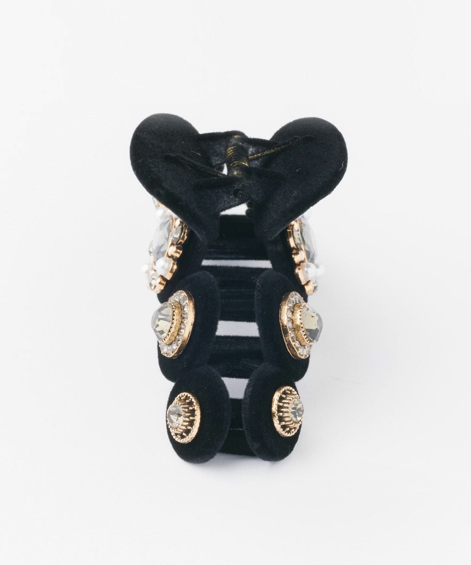 アンティークパーツ付フロッキーバンスクリップ【Grace】