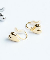 ハートノンホールイヤリング