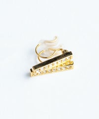 ラインストーンノンホールイヤリング