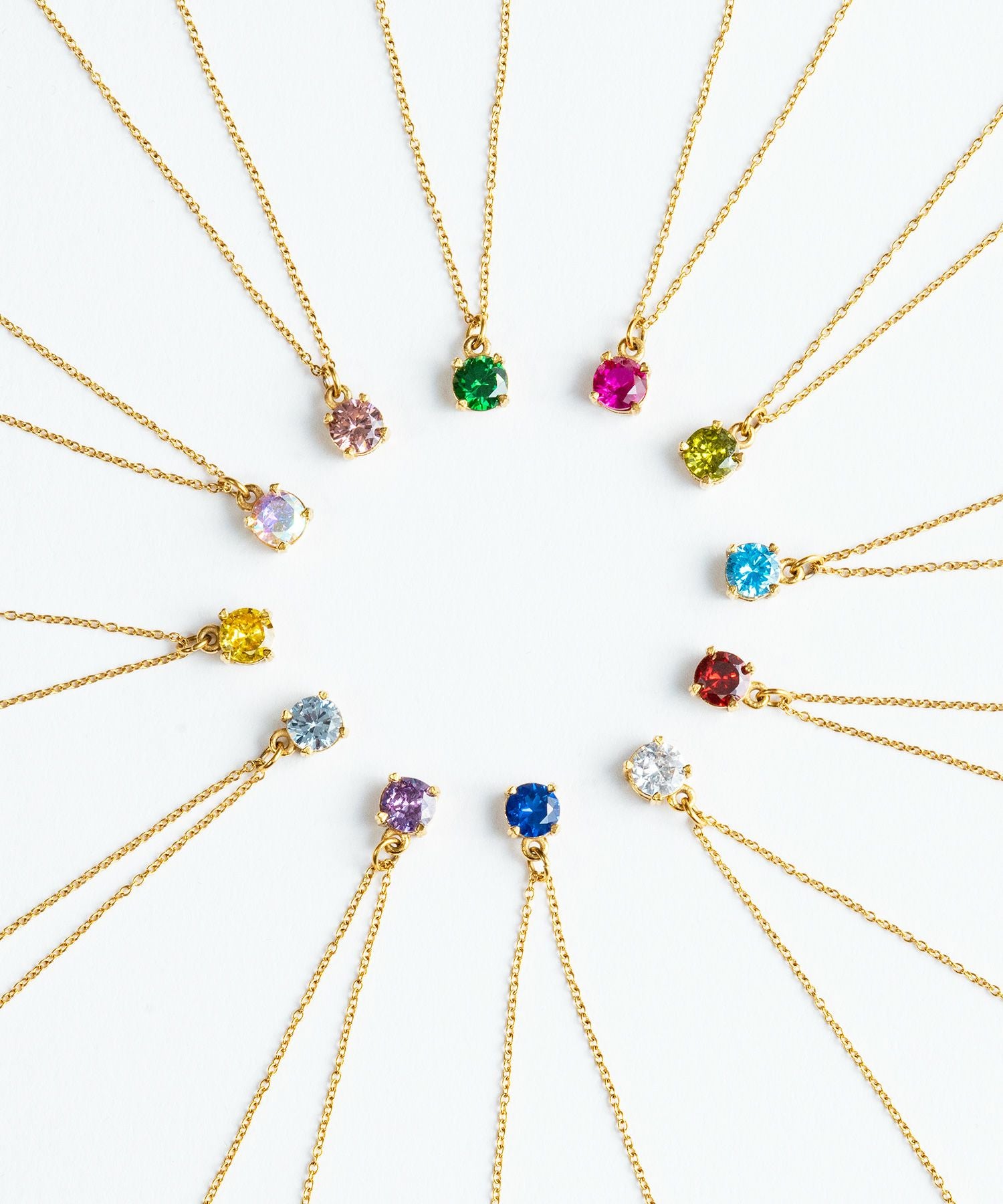 バースデーストーンカラーステンレスネックレス