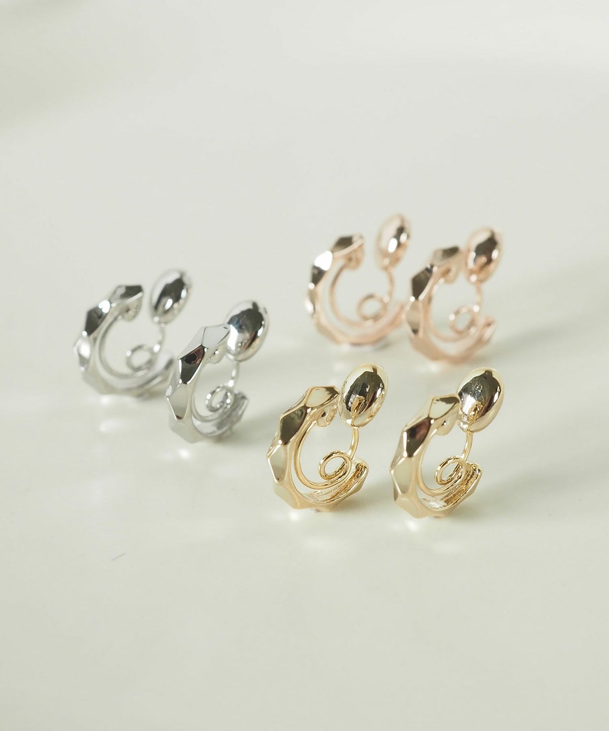 【web限定】ルミダイヤカットループフィットイヤリング【Lumirise】