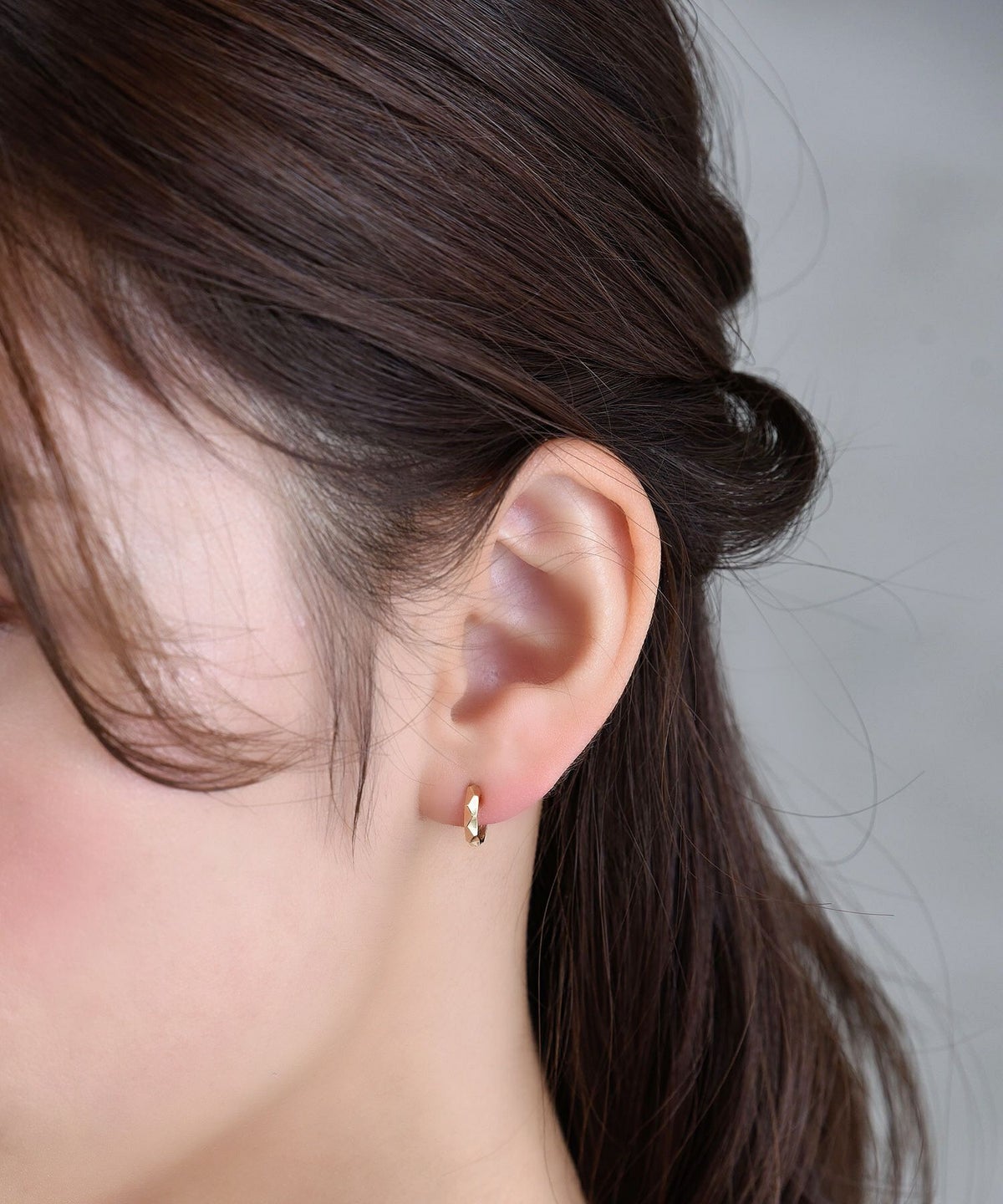 【web限定】ルミダイヤカットループフィットイヤリング【Lumirise】