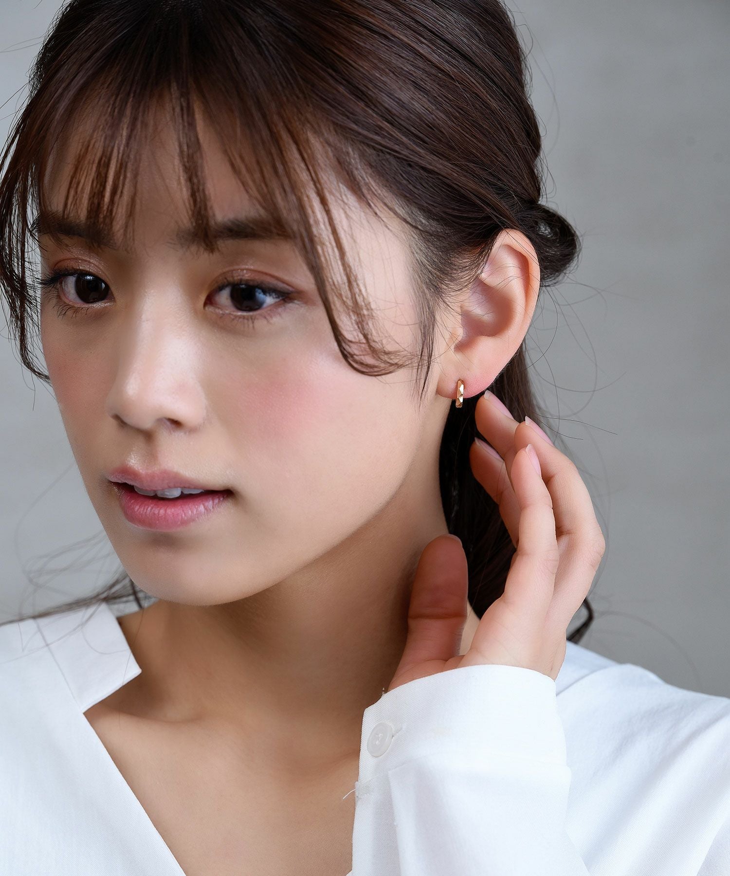 【web限定】ルミダイヤカットループフィットイヤリング【Lumirise】