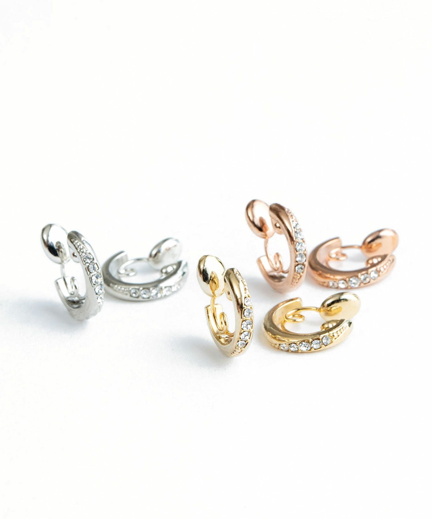 【web限定】ルミタイニーストーンループフィットイヤリング【Lumirise】