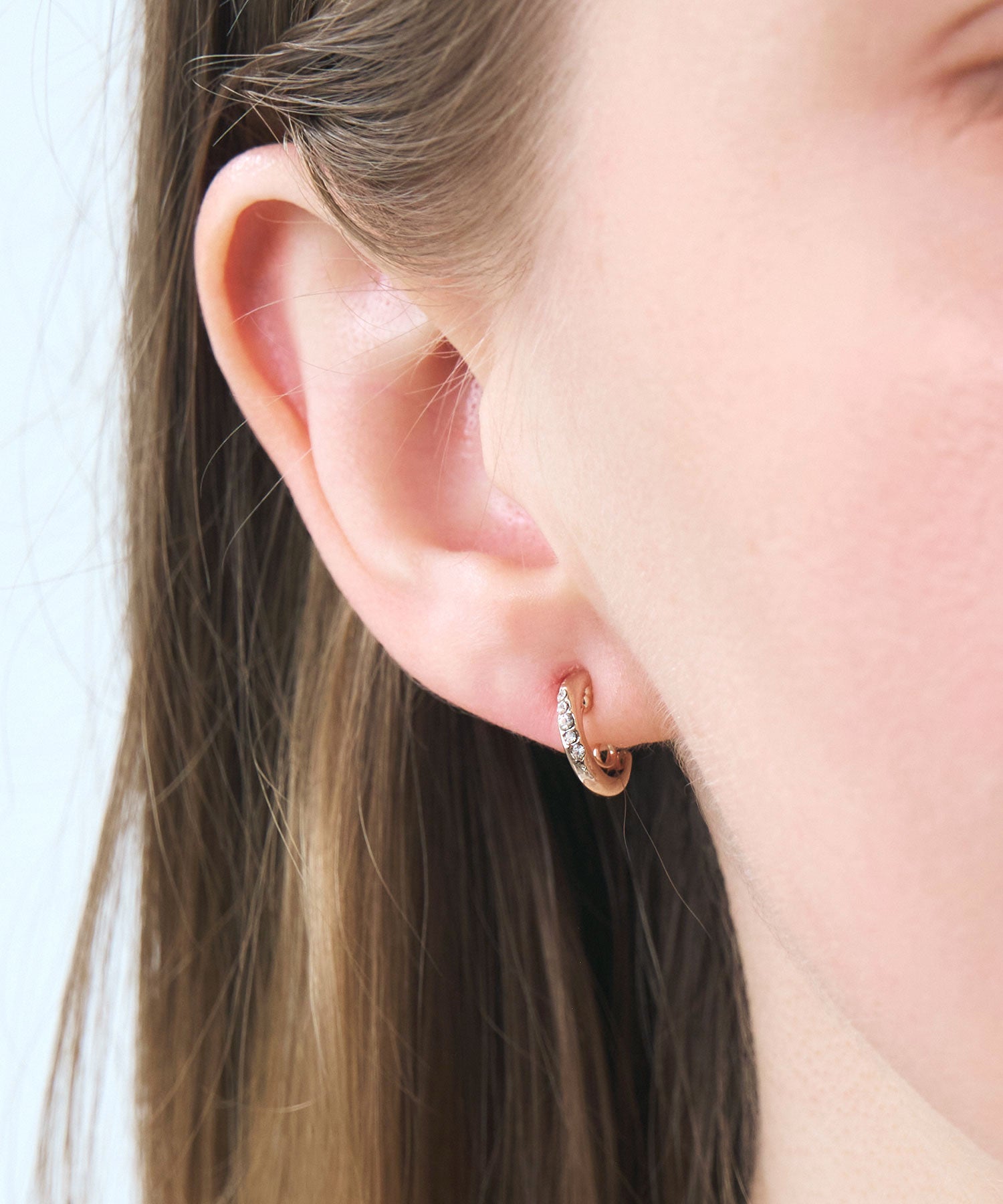 【web限定】ルミタイニーストーンループフィットイヤリング【Lumirise】