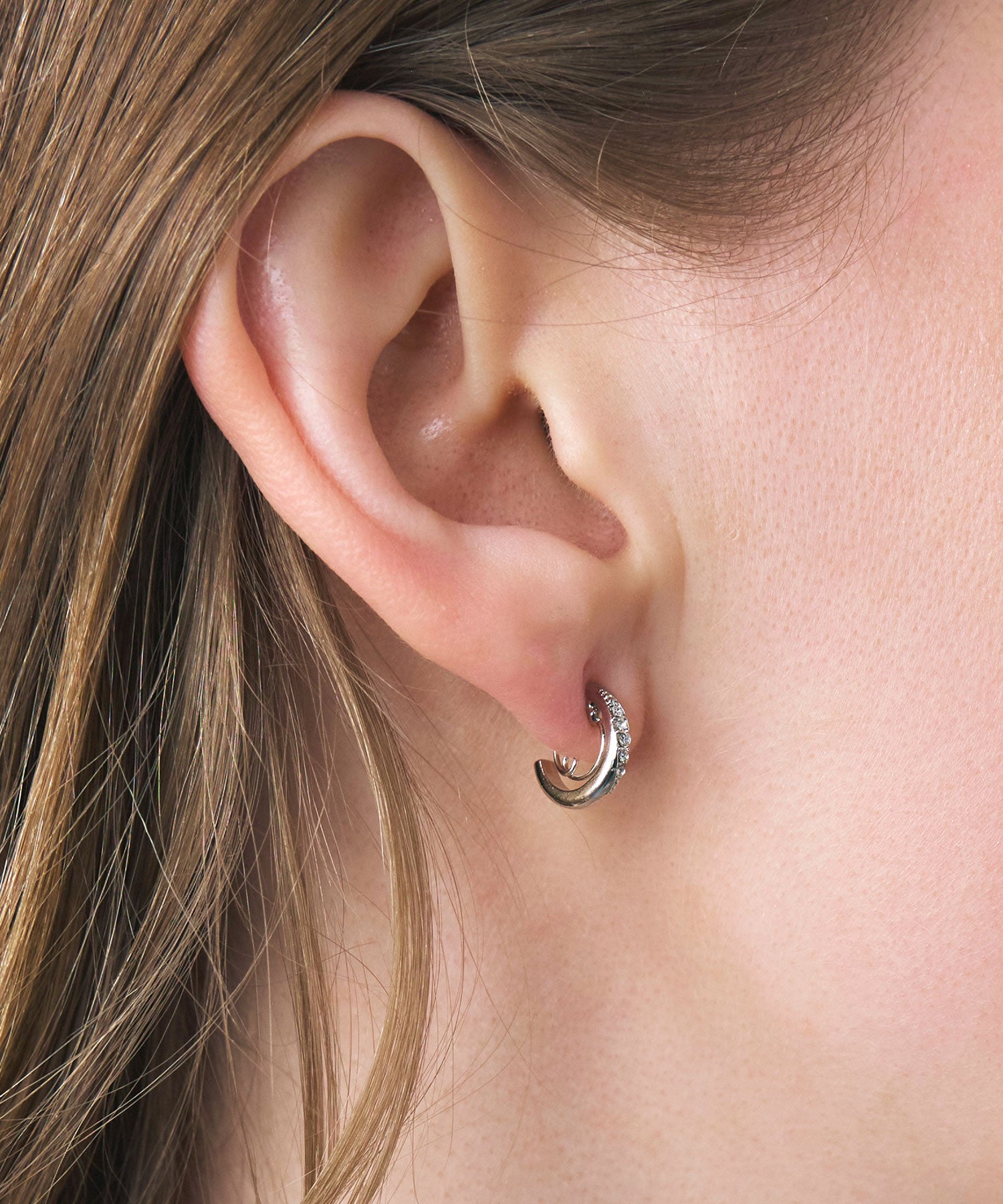 【web限定】ルミタイニーストーンループフィットイヤリング【Lumirise】