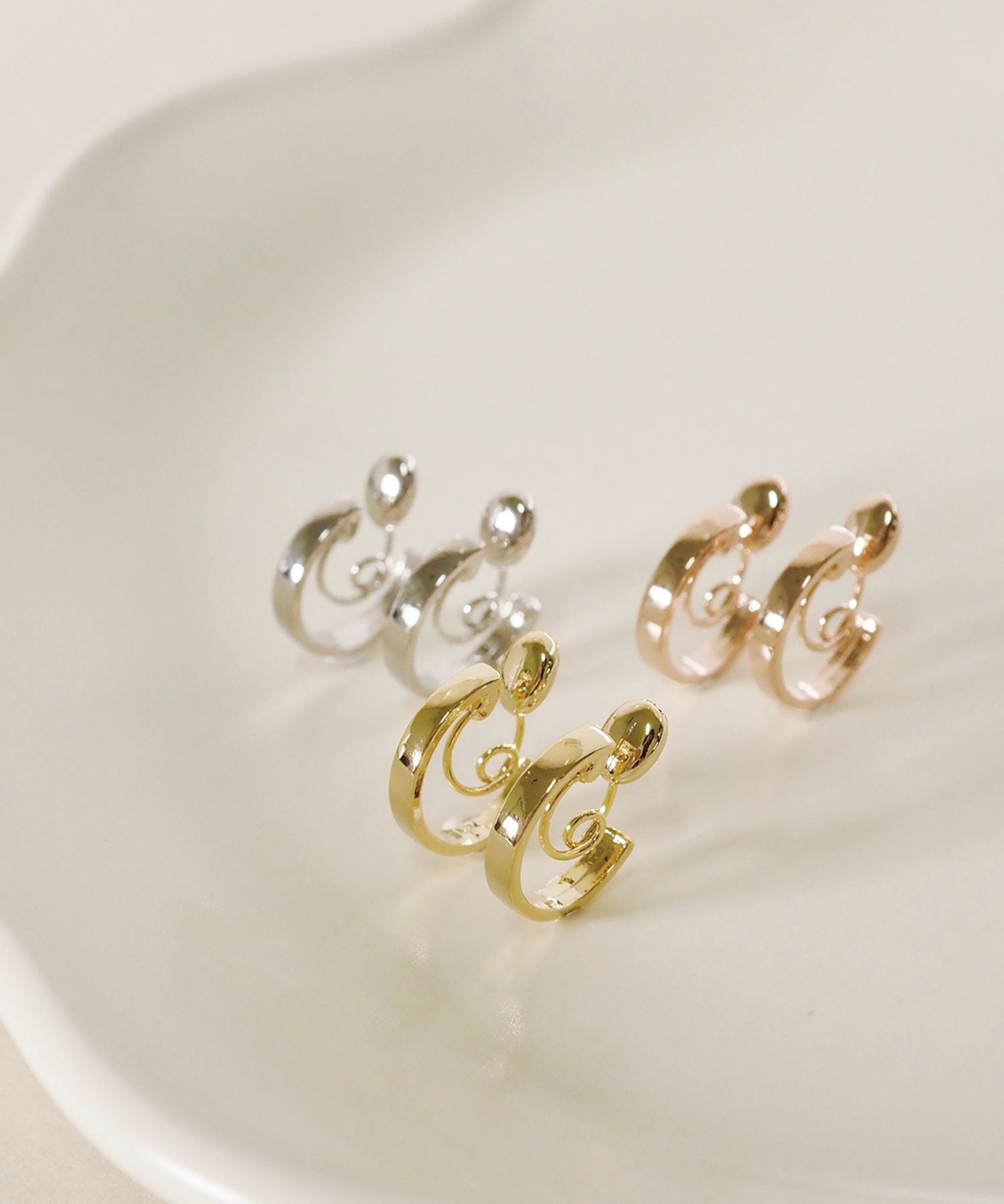 【web限定】ルミシンプルフープループフィットイヤリング【Lumirise】