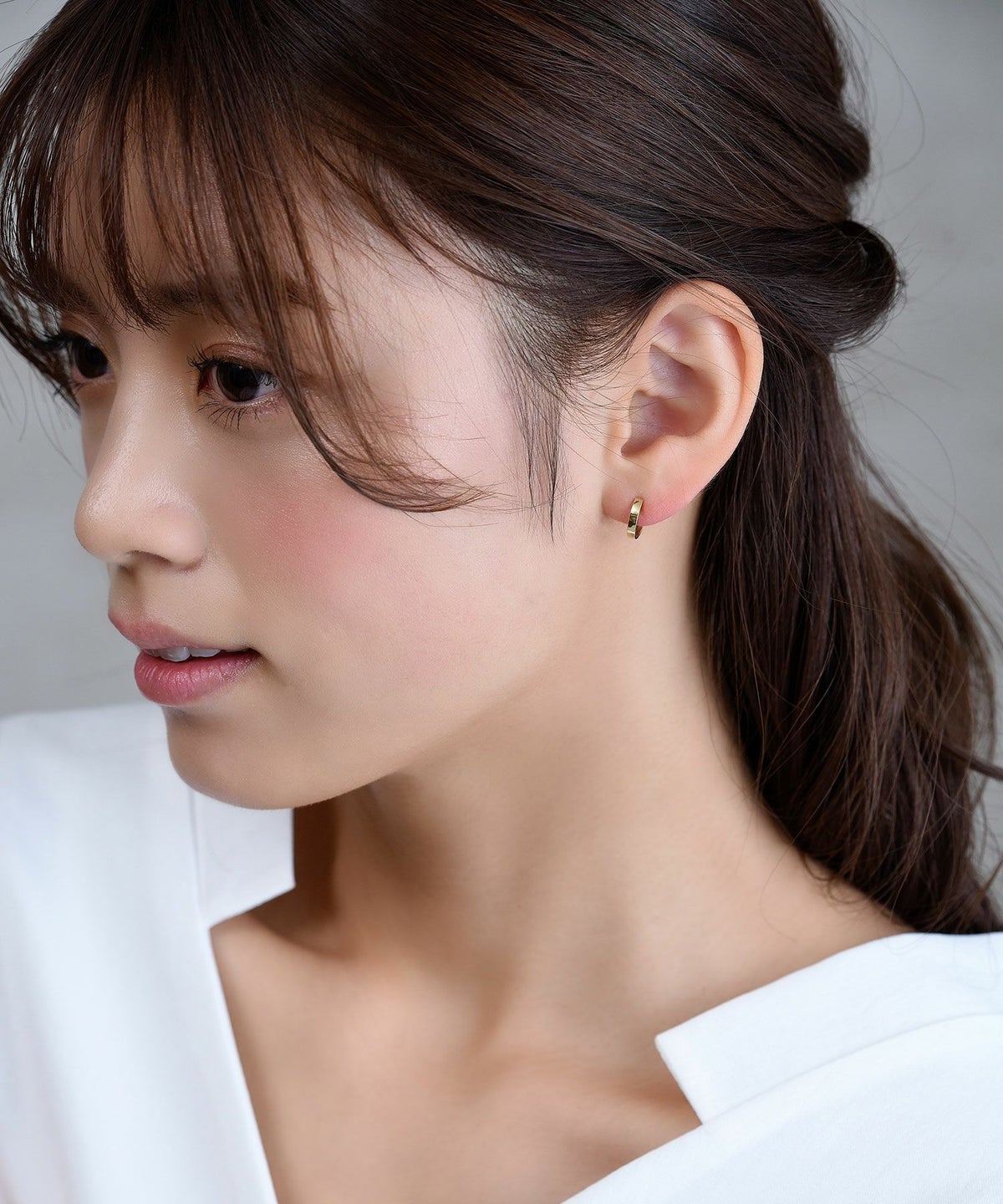 【web限定】ルミシンプルフープループフィットイヤリング【Lumirise】