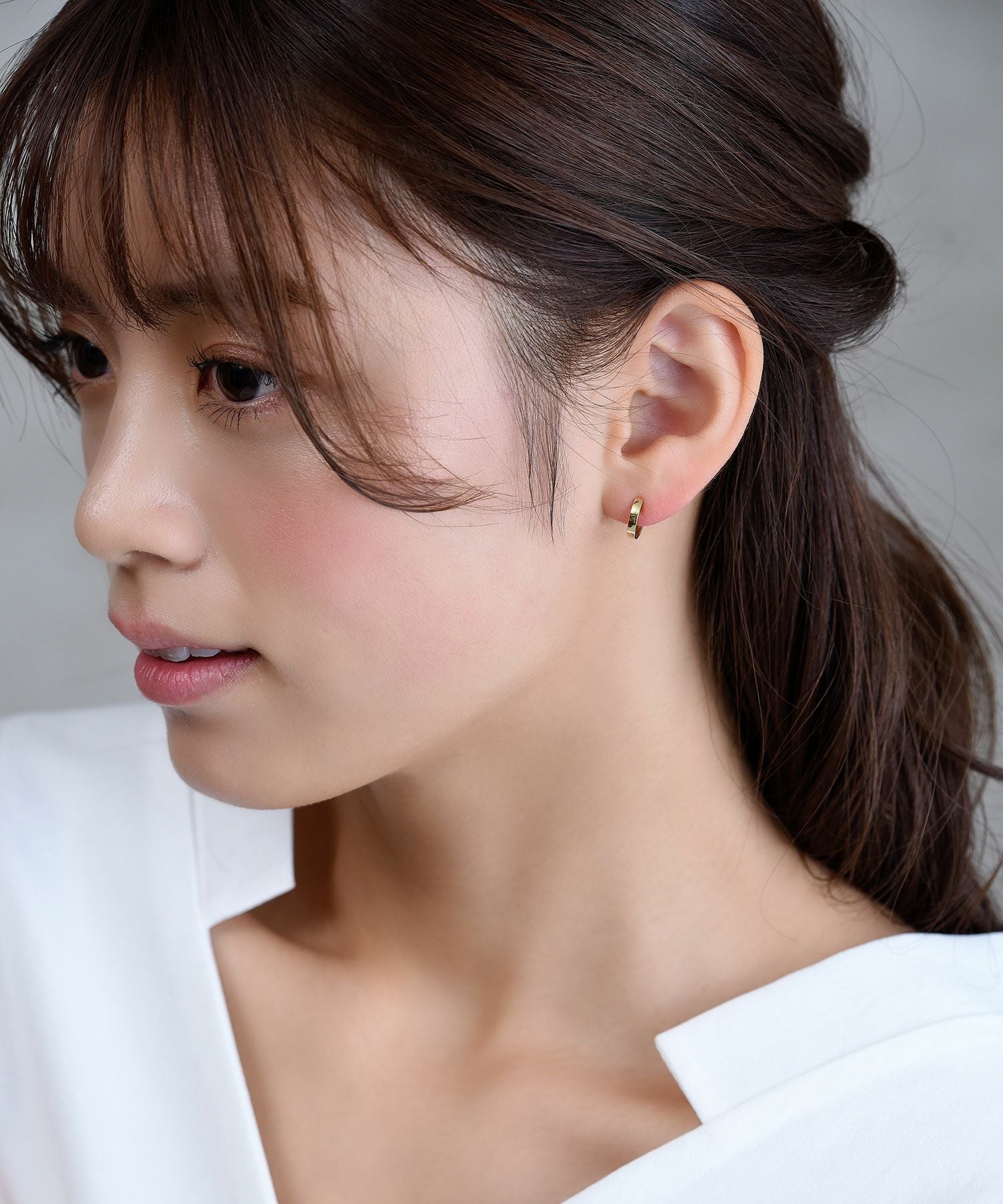 【web限定】ルミシンプルフープループフィットイヤリング【Lumirise】