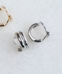 ダブルフープクリップイヤリング