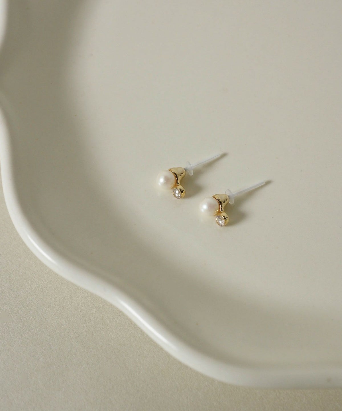 【web限定】ルミパールストーンプチセラミックポストピアス【Lumirise】