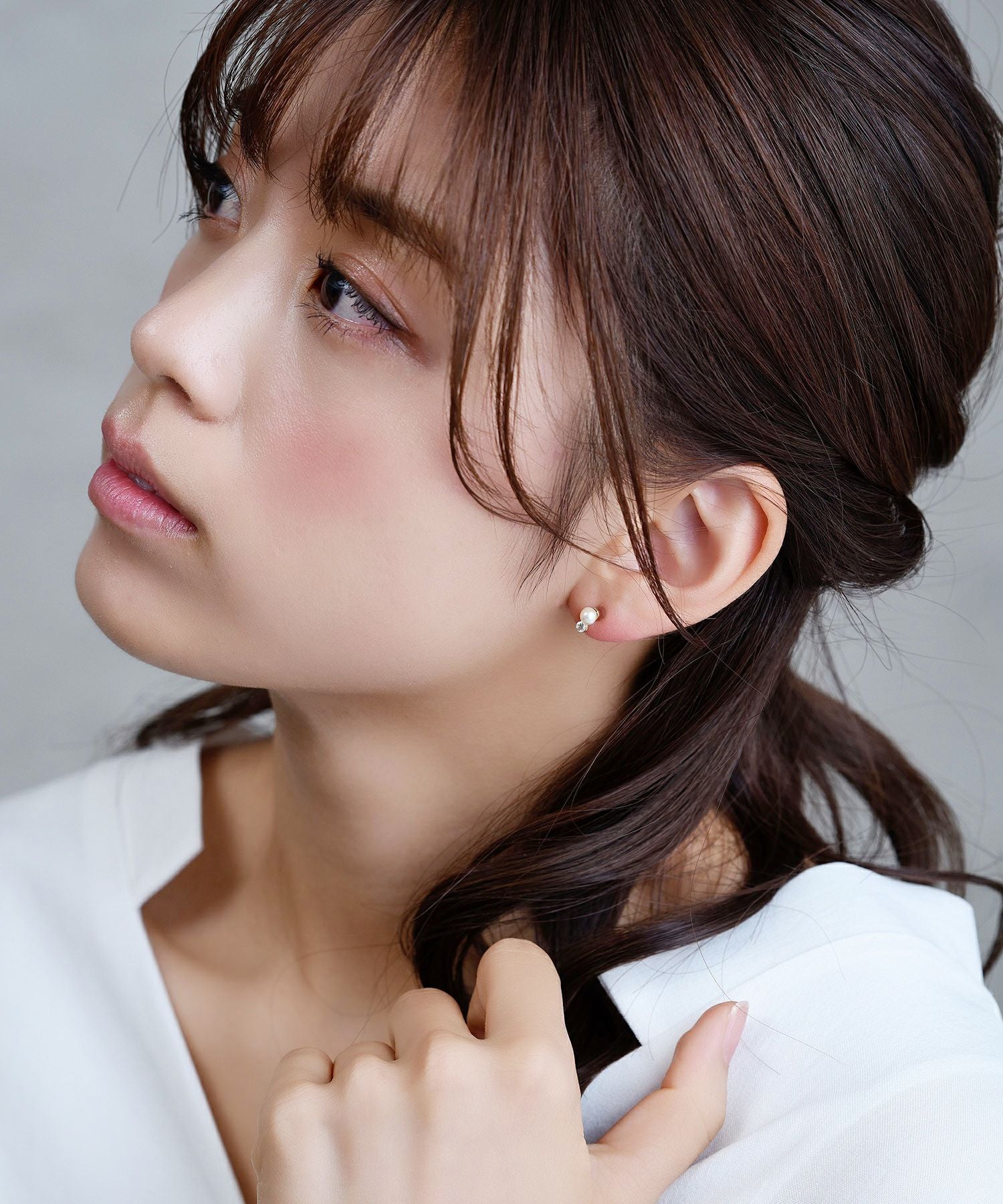 【web限定】ルミパールストーンプチセラミックポストピアス【Lumirise】