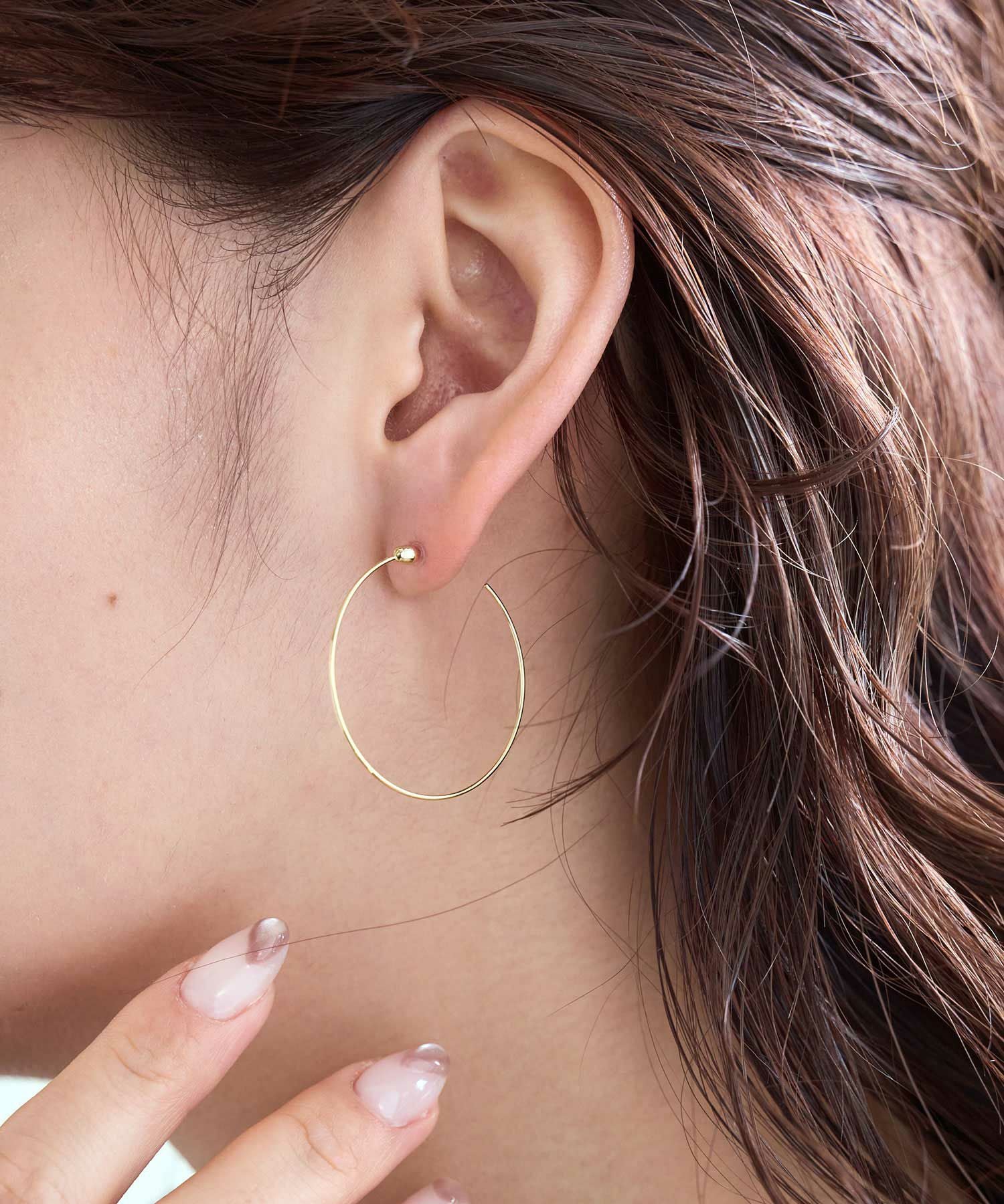 【web限定】ルミワイヤーフープセラミックポストピアス【Lumirise】