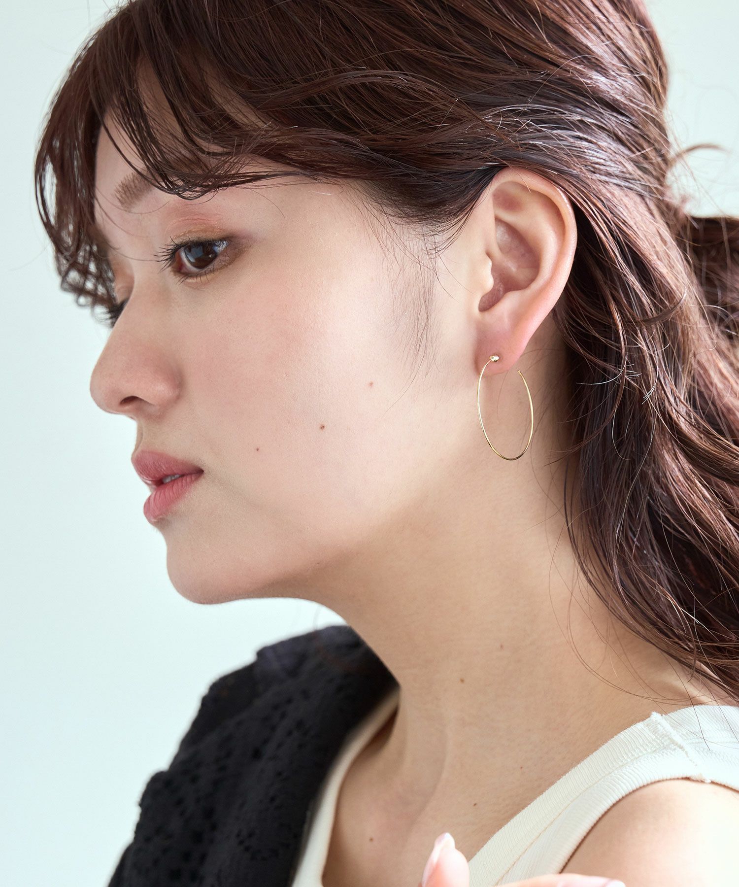 web限定】ルミワイヤーフープセラミックポストピアス【Lumirise