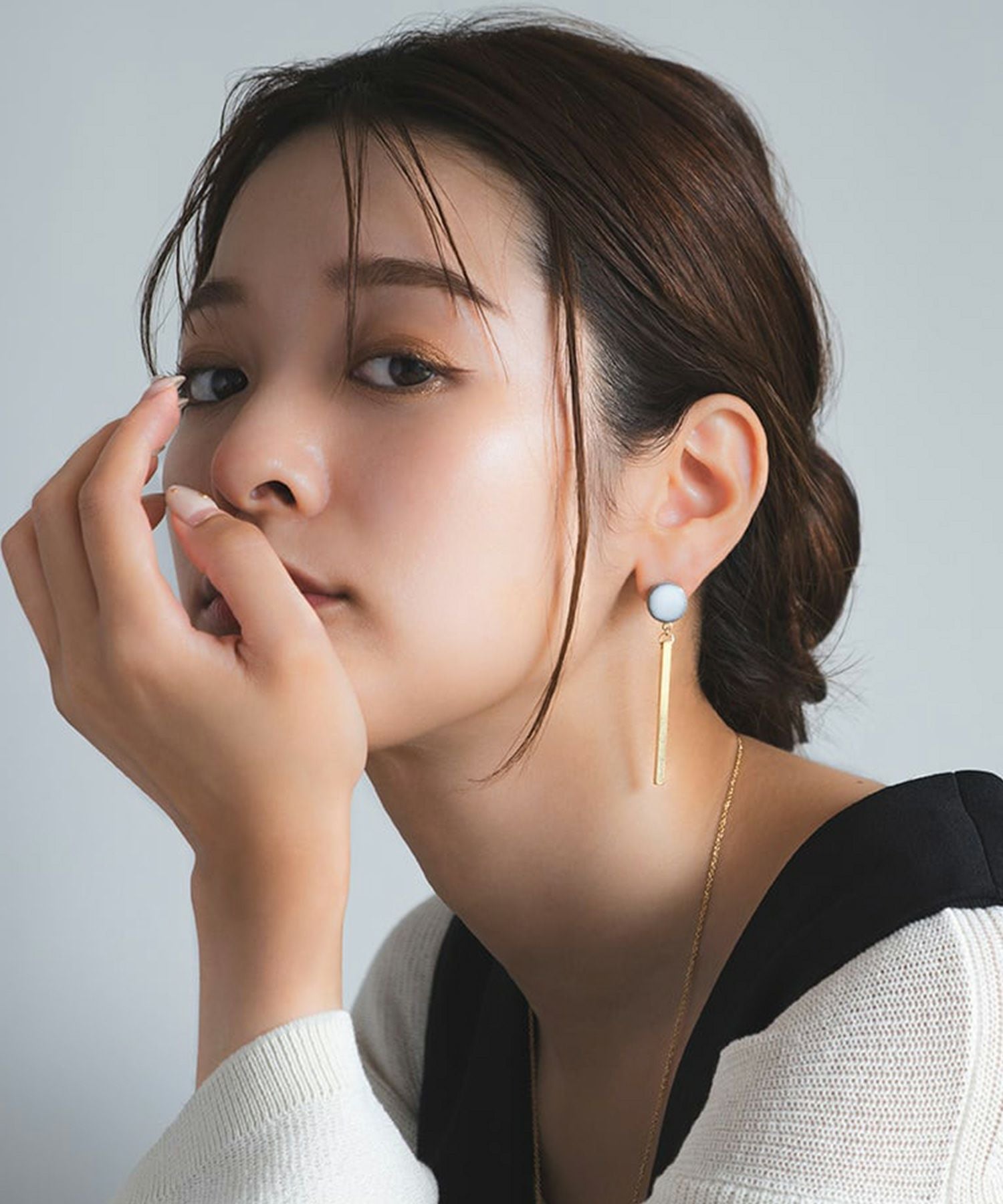 tou」美濃焼サークルスティックチタンポストピアス【MIKELO】 | 【公式
