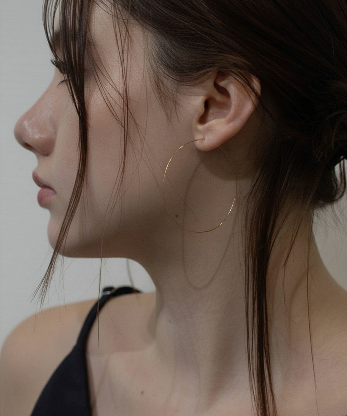 シームレススリムフープピアス(L)