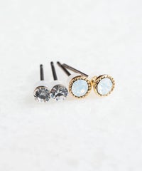 BDカラーストーンセットピュアチタンポストピアス