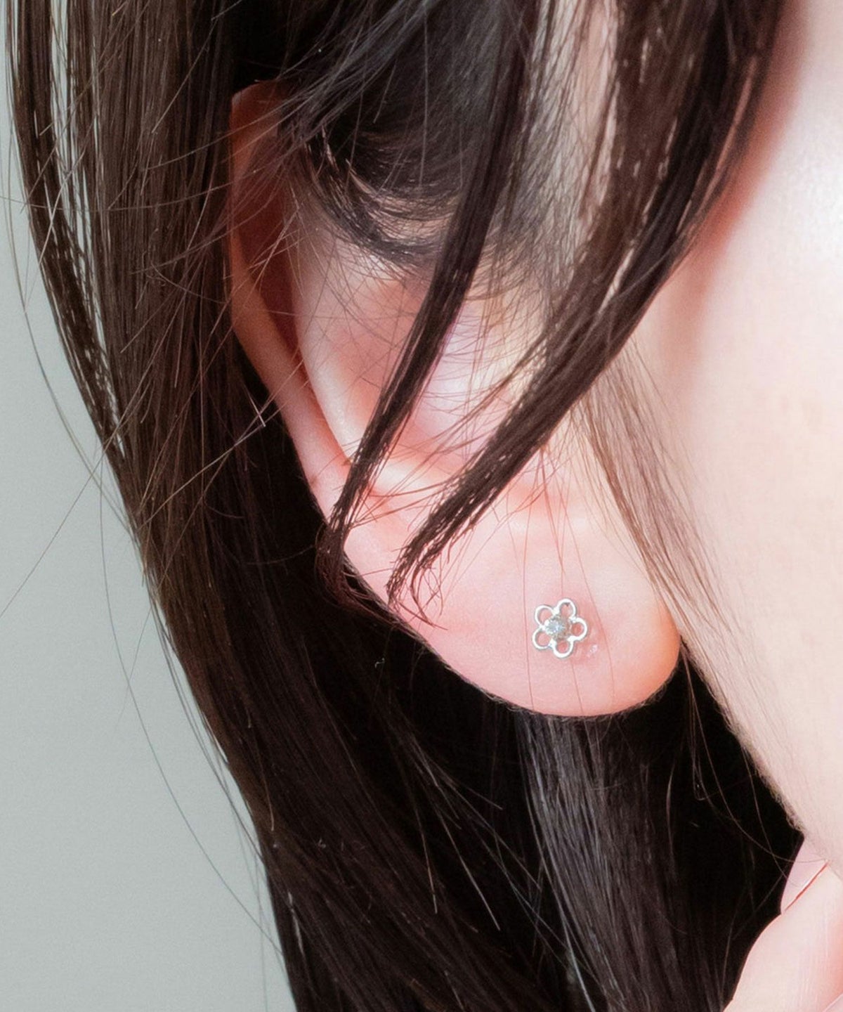 メタルフラワーストーン付きシールピアス【シールピアスLibre】