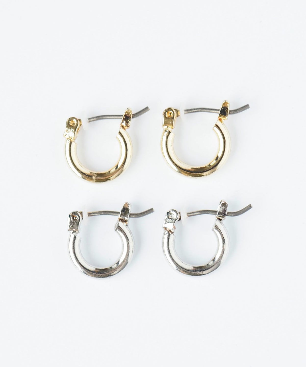 11ミリフープ&ストーンピュアチタンポストピアス