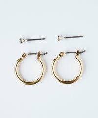 16ミリフープ&ストーンピュアチタンポストピアス