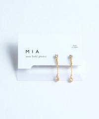 チェーンリーフノンホールイヤリング