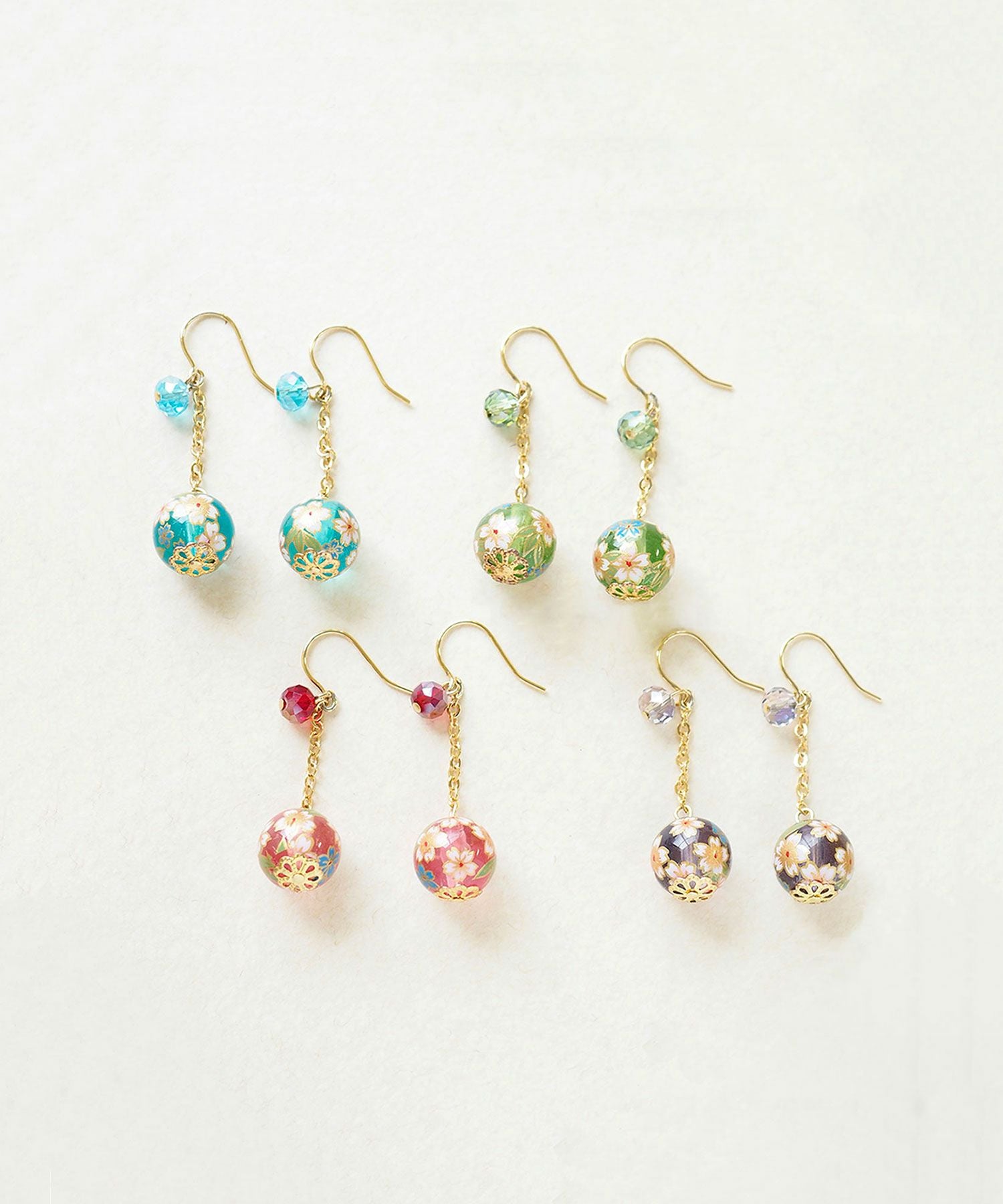 桜とんぼ玉ピアス