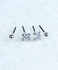 4ミリキュービックセットピュアチタンポストピアス