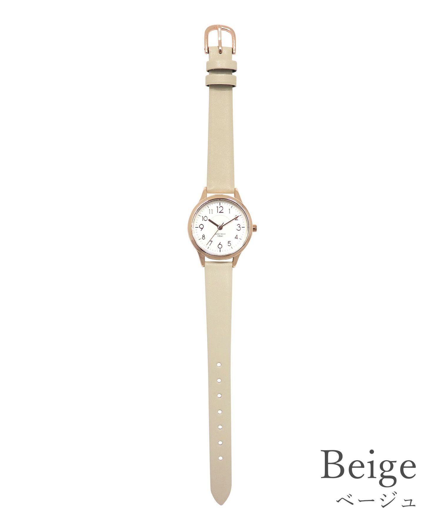 【10気圧防水】 レディースシンプルベルトウォッチ