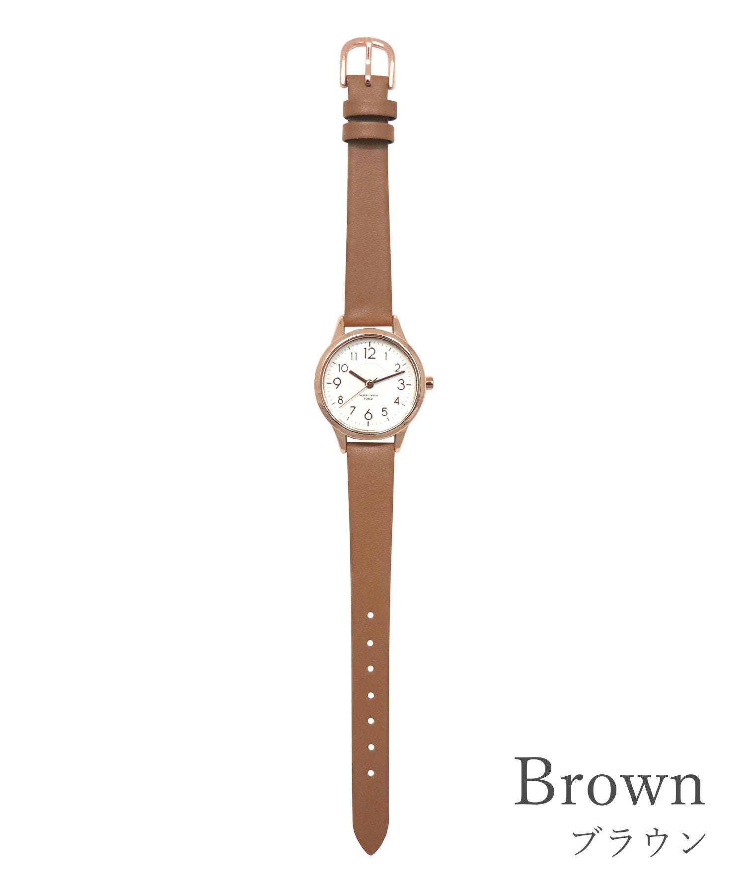 【10気圧防水】 レディースシンプルベルトウォッチ